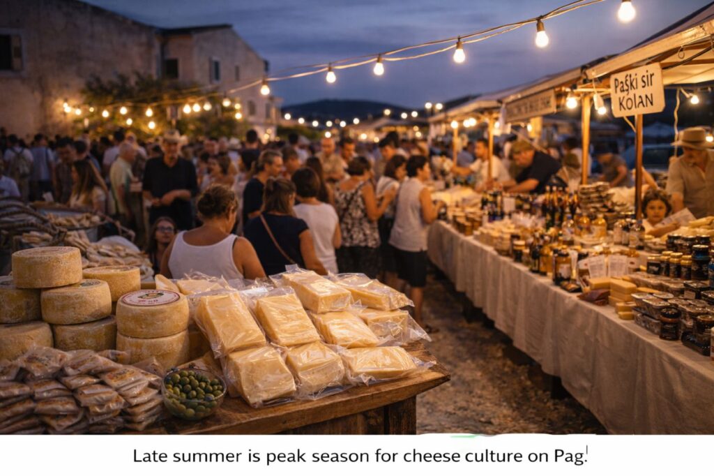Kolan festival atmosphere with tasting stalls and local products on the island