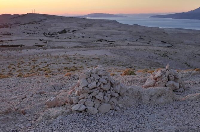 Pag Triangle Croatia barren karst landscape near Novalja Pag Island