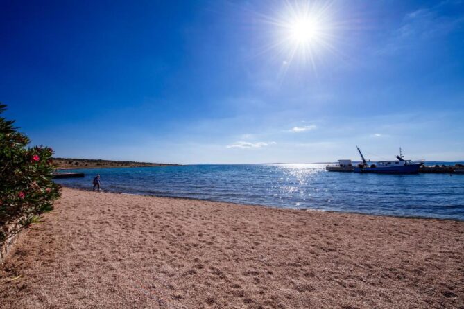 Peaceful Proboj seaside village on Pag Island Croatia with Adriatic coastline and holiday accommodation