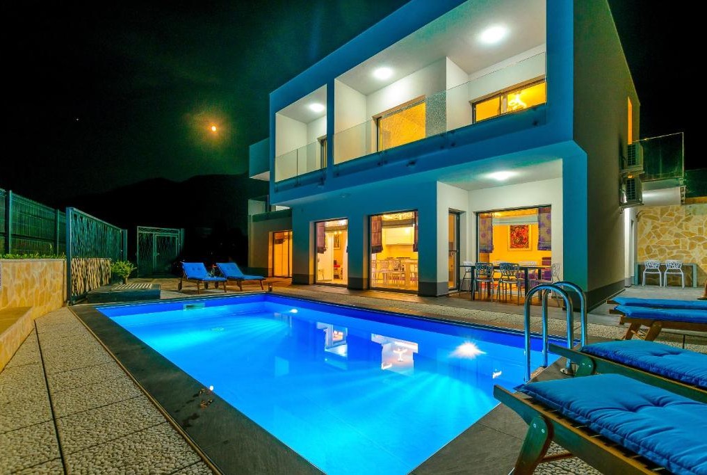 Heated outdoor swimming pool at Villa The Secret Diamond on Pag Island